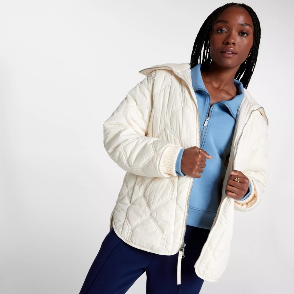 Calia By Carrie Underwood Oversized Quilted Ivory Jacket New With Tags